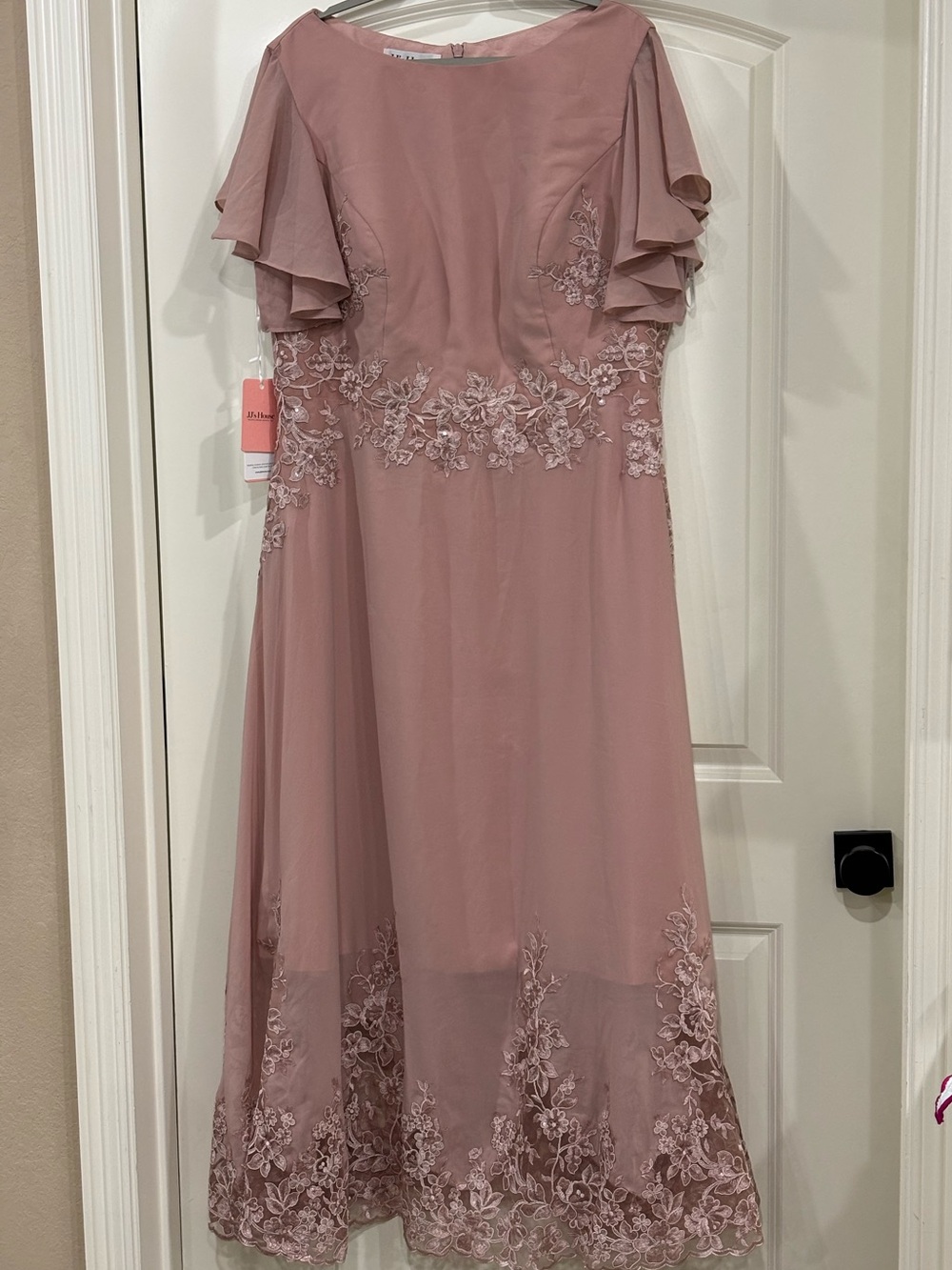 JJ's House Dusty Rose Emberley Chiffon Dress